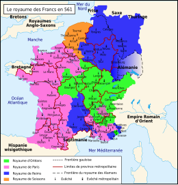 Frankish kingdoms in 561.