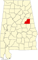 State map highlighting Clay County