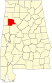 State map highlighting Fayette County