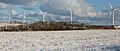 Le parc éolien de Plouarzel sous la neige.