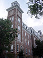 Old Main, the iconic and oldest building on the University of Arkansas campus in Fayetteville.