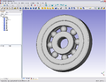 Modelo 3D dun rodamento ríxido de bolas sobre FreeCAD 0.10.