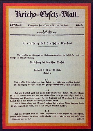 <span class="mw-page-title-main">Frankfurt Constitution</span> Unadopted German constitution of 1849