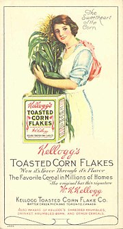 affiche publicitaire pour des cornflakes en 1910