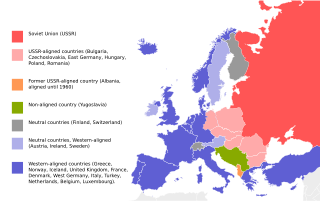 <span class="mw-page-title-main">Eastern Bloc</span> Former group of communist states aligned with the Soviet Union during the Cold War