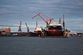 Stena Conqueror in floating dry dock