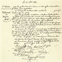 Acte de mariage religieux d'Aurore Dupin avec le baron Casimir, François Dudevant, le 17 septembre 1822 en la paroisse Saint-Louis-d'Antin à Paris.