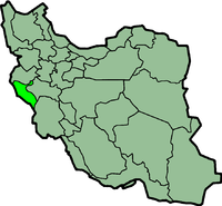 Map of Iran with ईलाम highlighted.