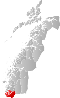 Kart som viser Bindal kommune.