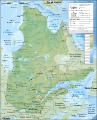 25. A kanadai Québec tartomány francia nyelvű topográfiai térképe (a 2000-es népszámlálás szerinti városokkal) (javítás)/(csere)