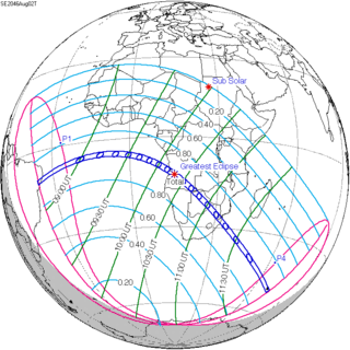 <span class="mw-page-title-main">Solar eclipse of August 2, 2046</span> Total eclipse