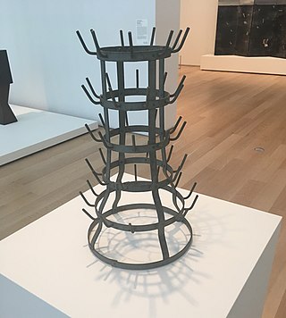 <i>Bottle Rack</i> 1914 Readymade artwork by Marcel Duchamp