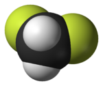 Molecuulmodel van difluormethaan