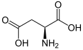 de: Struktur von L-Asparaginsäure; en: Structure of L-aspartic acid