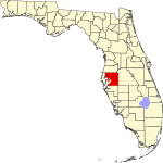 A state map highlighting Hillsborough County in the middle part of the state. It is large in size.