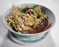 Mie rebus Javanese style served in a warung in Java, Indonesia