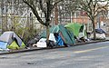 5. Added to Homelessness in Oregon with the caption An illegal transient encampment by a substation in Lloyd District neighborhood of Portland in 2020.