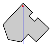 Étape 2 : Suspendre la plaque en un point proche d'un sommet et atteindre la position d'équilibre. À l'aide d'un fil à plomb, tracer la verticale passant par ce point.