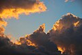 Cumulus clouds in a raining evening. Lisboa, Portugal