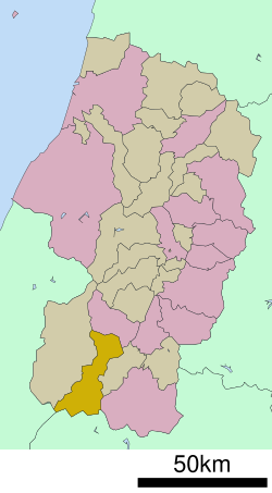 Location of Iide in Yamagata Prefecture