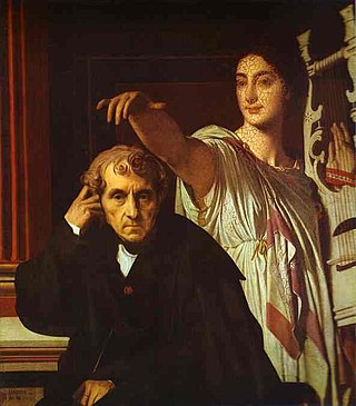 <i>Luigi Cherubini and the Muse of Lyric Poetry</i> 1842 painting by Jean-Auguste-Dominique Ingres