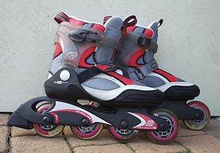 <span class="mw-page-title-main">Inline skates</span> Boots with wheels arranged in a single line