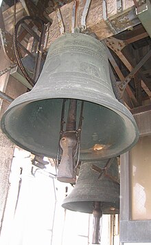 photograph of two bells in the belfry