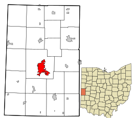 Location in Darke County and the state of Ohio.