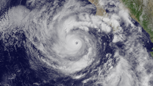 Visible satellite imagery of an small yet intense Hurricane Linda on September 8