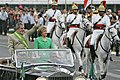 President Lula waves to the crowd with First Lady Marisa Letícia during the 2005 Independence Day military parade in Brasília