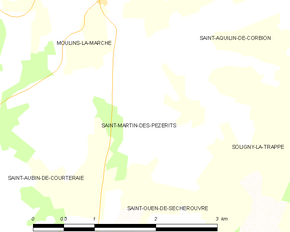 Poziția localității Saint-Martin-des-Pézerits