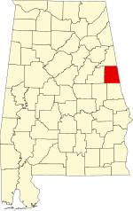 Map of Alabama highlighting Randolph County