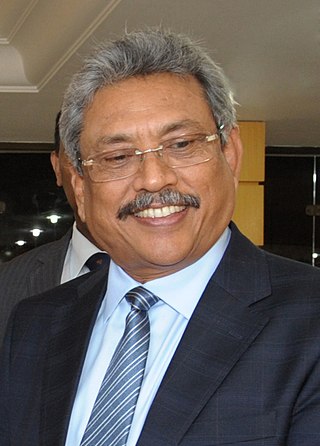 <span class="mw-page-title-main">Gotabaya Rajapaksa</span> President of Sri Lanka from 2019 to 2022