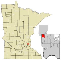 Location of the city of Mounds View within Ramsey County, Minnesota