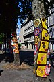 Yarn bombing in Quimper, July 2018