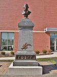 Laurent Clerc memorial; the name "Clerc" is spelled out in sign language at the base of the monument.