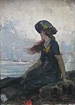 Young girl by the sea, Charles Hermans