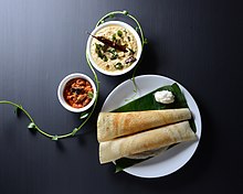 Plain dosas with condiments Dosa Classic.jpg