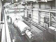 The Hallam turbine generator that was supplied steam from the conventional coal boiler or the nuclear reactor plant Hallam-turbine-generator.jpg