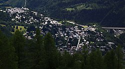 Courmayeur from the Torino Hut in July 2017