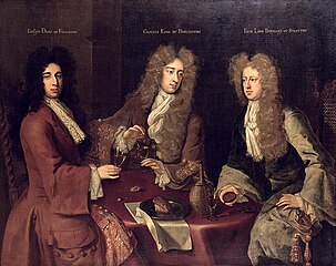 Godfrey Kneller, Kingston, Burlington e Berkeley (Evelyn Pierrepont, I duca di Kingston-upon-Hull (1655–1726); Charles Boyle, II conte di Burlington (1660–1704); John Berkeley, III barone Berkeley di Stratton (1663–1697)), c. 1690 – 1697