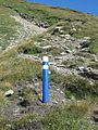 Senyal en la Ruta Alpina a Piz Uccello, Suïssa