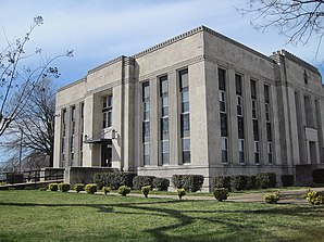 Das Obion County Courthouse in Union City, gelistet im NRHP mit der Nr. 95000340[1]