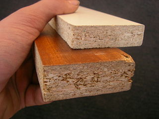 <span class="mw-page-title-main">Particle board</span> Glued wood product