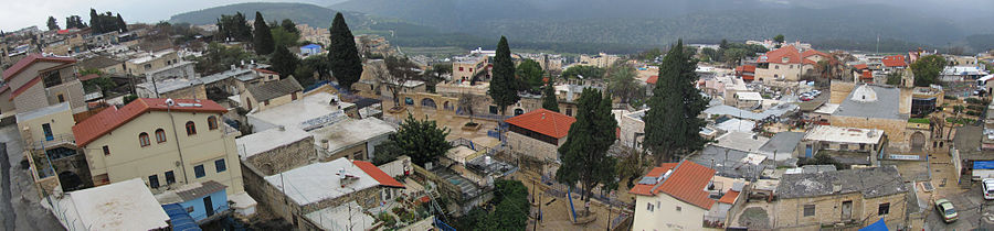 Panorama dzielnicy artystów na Starym Mieście Safedu