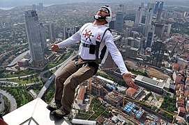 BASE Jumping from Sapphire Tower in Istanbul