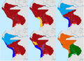 Image 13Dissolution of Peru-Bolivia:   Peru-Bolivia   Controlled by the United Restoration Army   First Provisional Government of Peru   Northern Peruvian Republic   Second Provisional Government of Peru   Provisional Government of Bolivia   New Peruvian State   New Bolivian State   Controlled by the United Restoration Army during the restoration   De facto borders after the dissolution   Disputed between Peru-Bolivia and Argentina   Disputed between Bolivia and Argentina (from History of Peru)