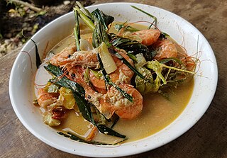 <span class="mw-page-title-main">Ginataang hipon</span> Filipino seafood soup that does not use vegetables