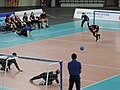 Canada women's goalball team throwing to Algeria