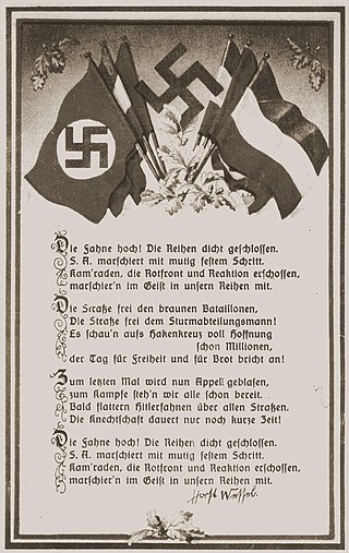 <span class="mw-page-title-main">Horst-Wessel-Lied</span> Co-national anthem of Germany (1933–1945)